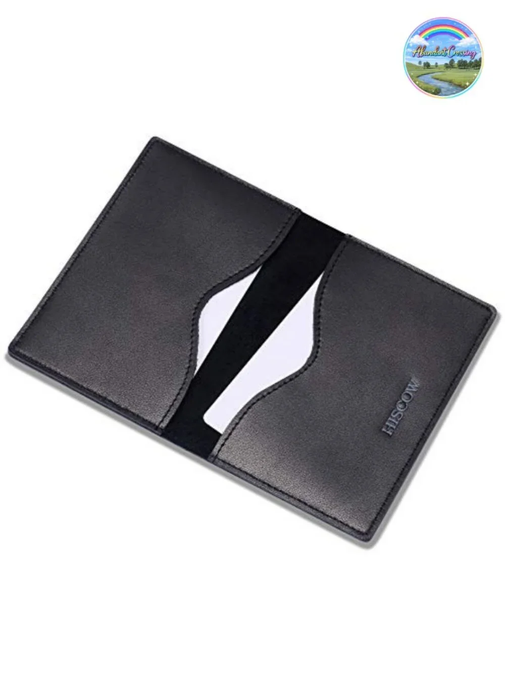 Men's Slim Full Grain Leather Business Card Holder Bifold Wallet